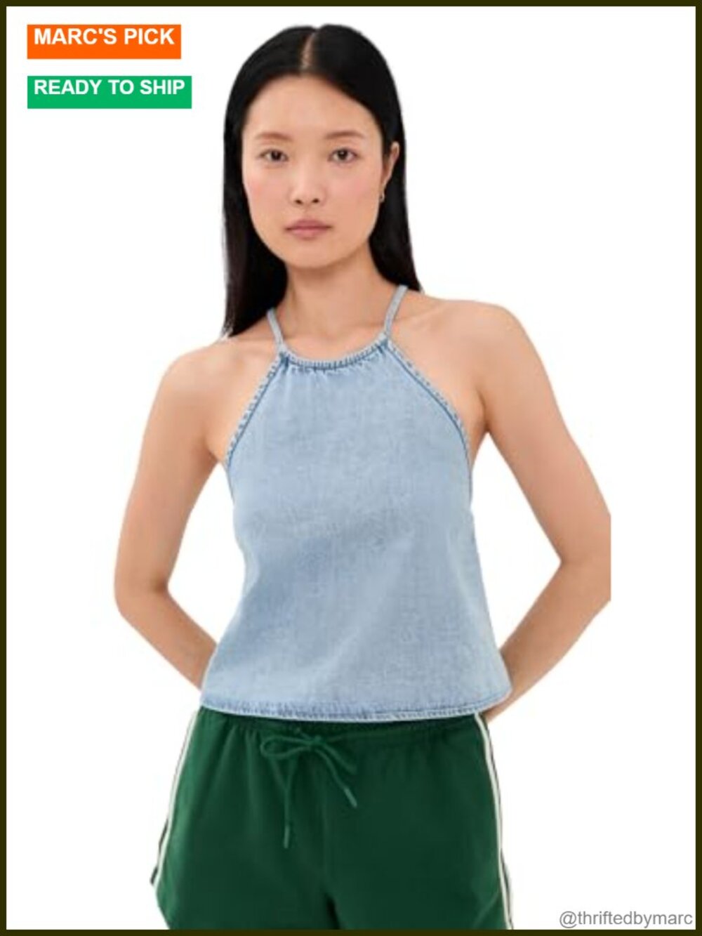 DAZE Women's Tulip Halter Top with Smocked Racerback